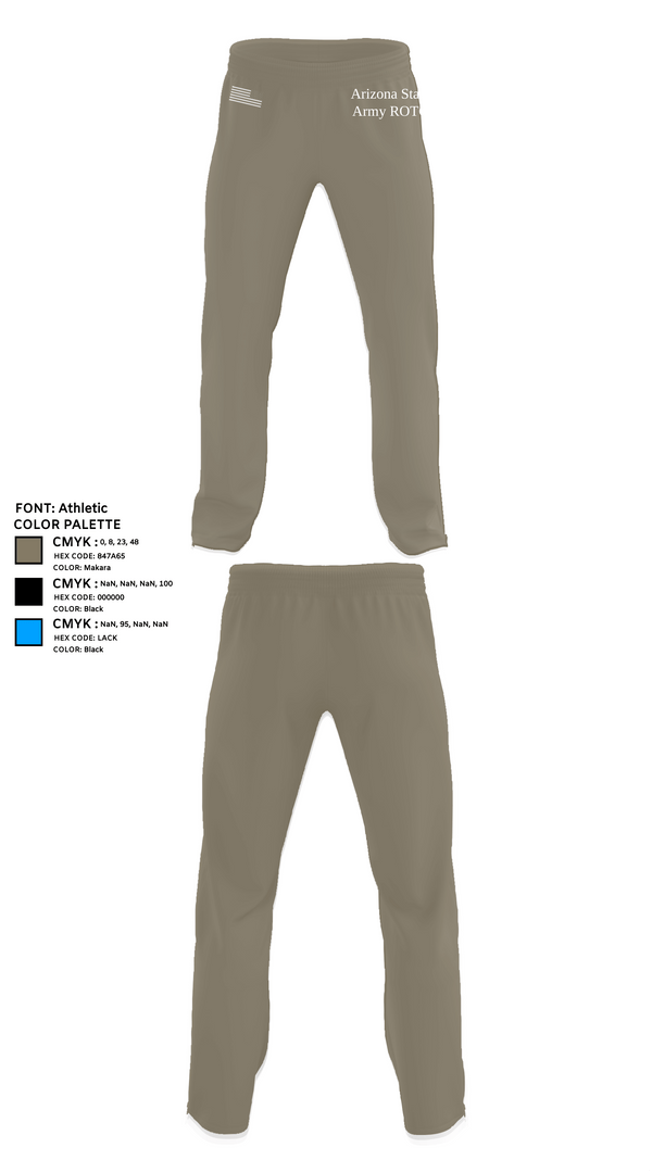 Sweatpants, Arizona State Army ROTC, Army, Teamtime, Team time, sublimation, custom sports apparel, team uniforms, spirit wear, spiritwear, sports uniforms, custom shirts, team store, custom team store, fundraiser sports, apparel fundraiser