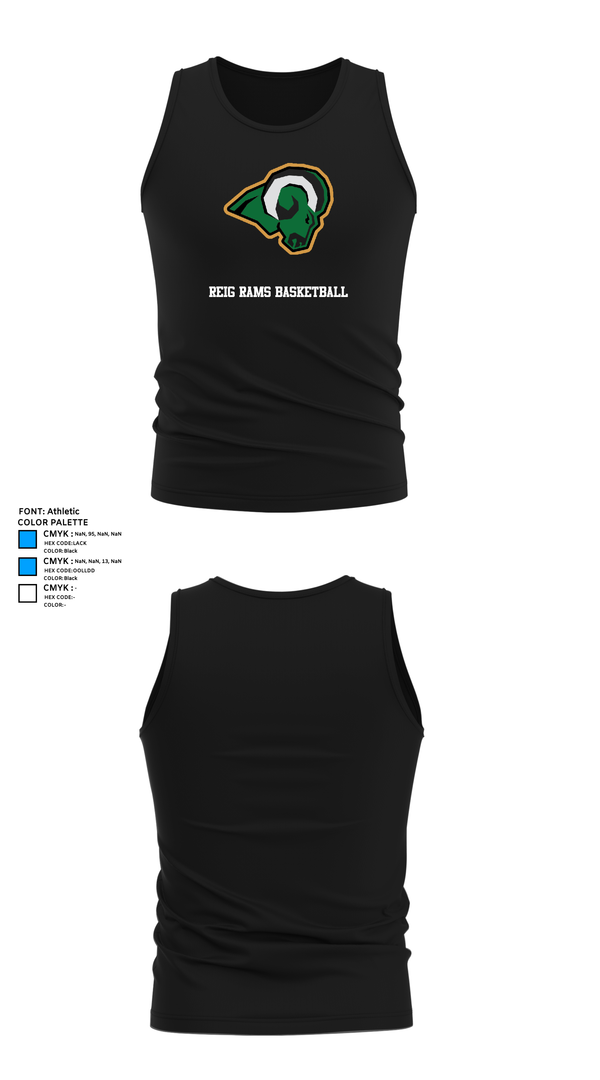 Tank Top, Reig Rams Basketball, Men's Basketball, Teamtime, Team time, sublimation, custom sports apparel, team uniforms, spirit wear, spiritwear, sports uniforms, custom shirts, team store, custom team store, fundraiser sports, apparel fundraiser