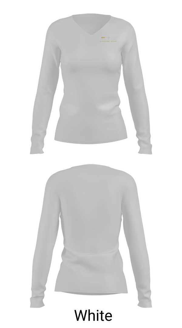 Womens Long Sleeve Vneck Shirt, Elite Development Soccer, Women's Soccer, Teamtime, Team time, sublimation, custom sports apparel, team uniforms, spirit wear, spiritwear, sports uniforms, custom shirts, team store, custom team store, fundraiser sports, apparel fundraiser