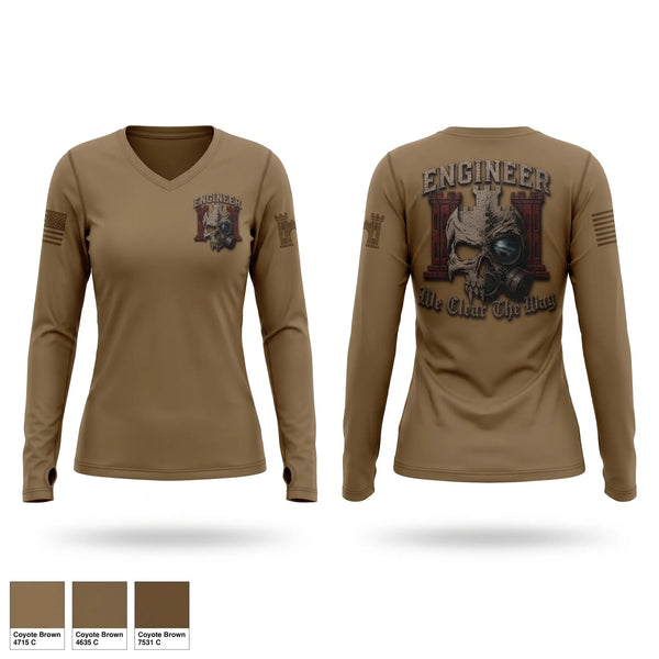 Womens Long Sleeve Vneck Shirt, 668th C2CRE, Army, Teamtime, Team time, sublimation, custom sports apparel, team uniforms, spirit wear, spiritwear, sports uniforms, custom shirts, team store, custom team store, fundraiser sports, apparel fundraiser