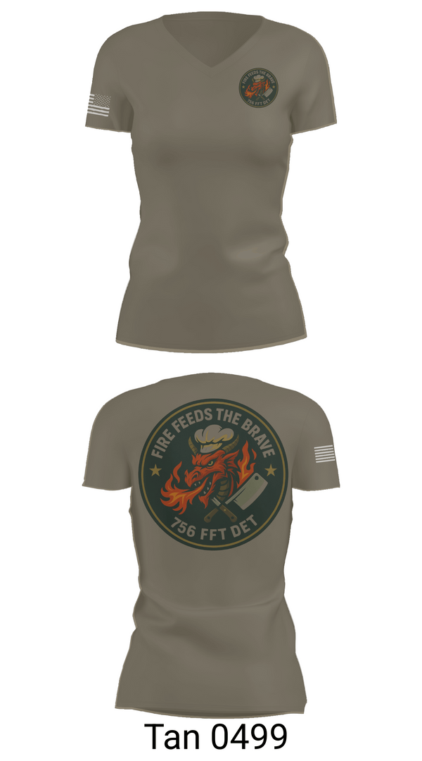 Womens Short Sleeve Vneck Shirt, 756th QM DET FFT, Army, Teamtime, Team time, sublimation, custom sports apparel, team uniforms, spirit wear, spiritwear, sports uniforms, custom shirts, team store, custom team store, fundraiser sports, apparel fundraiser
