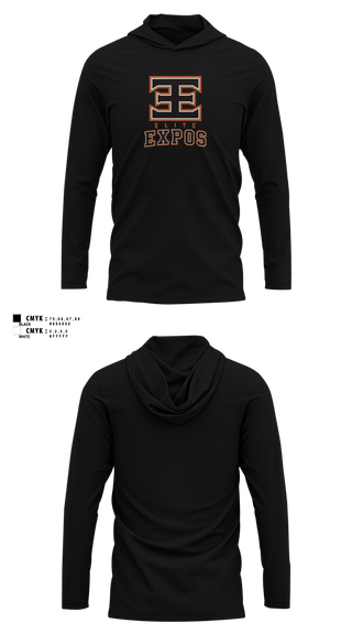Long Sleeve Hooded Sun Shirt, Elite Expos, Baseball, Teamtime, Team time, sublimation, custom sports apparel, team uniforms, spirit wear, spiritwear, sports uniforms, custom shirts, team store, custom team store, fundraiser sports, apparel fundraiser