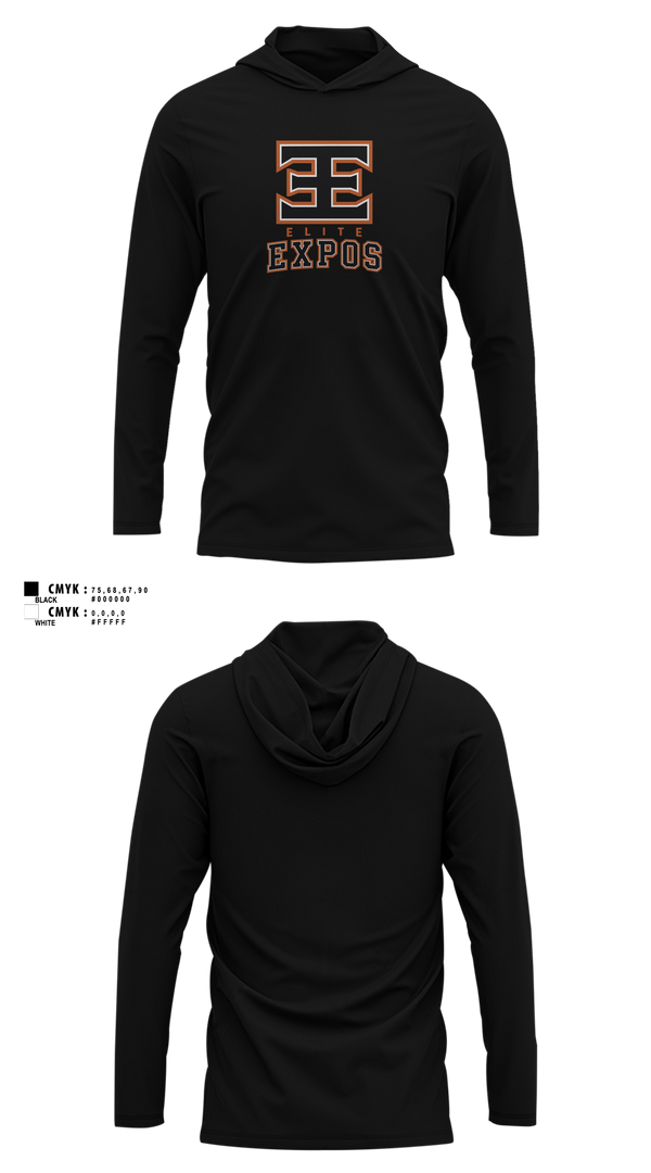 Long Sleeve Hooded Sun Shirt, Elite Expos, Baseball, Teamtime, Team time, sublimation, custom sports apparel, team uniforms, spirit wear, spiritwear, sports uniforms, custom shirts, team store, custom team store, fundraiser sports, apparel fundraiser