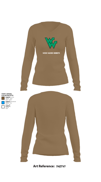 Weeki Wachee Hornets 88701792 Women's Long Sleeve V-neck Shirt - 1
