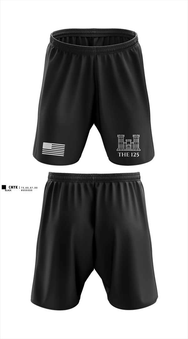 Athletic Shorts With Pockets, 125 ENGINEER COMPANY, National Guard, Teamtime, Team time, sublimation, custom sports apparel, team uniforms, spirit wear, spiritwear, sports uniforms, custom shirts, team store, custom team store, fundraiser sports, apparel fundraiser
