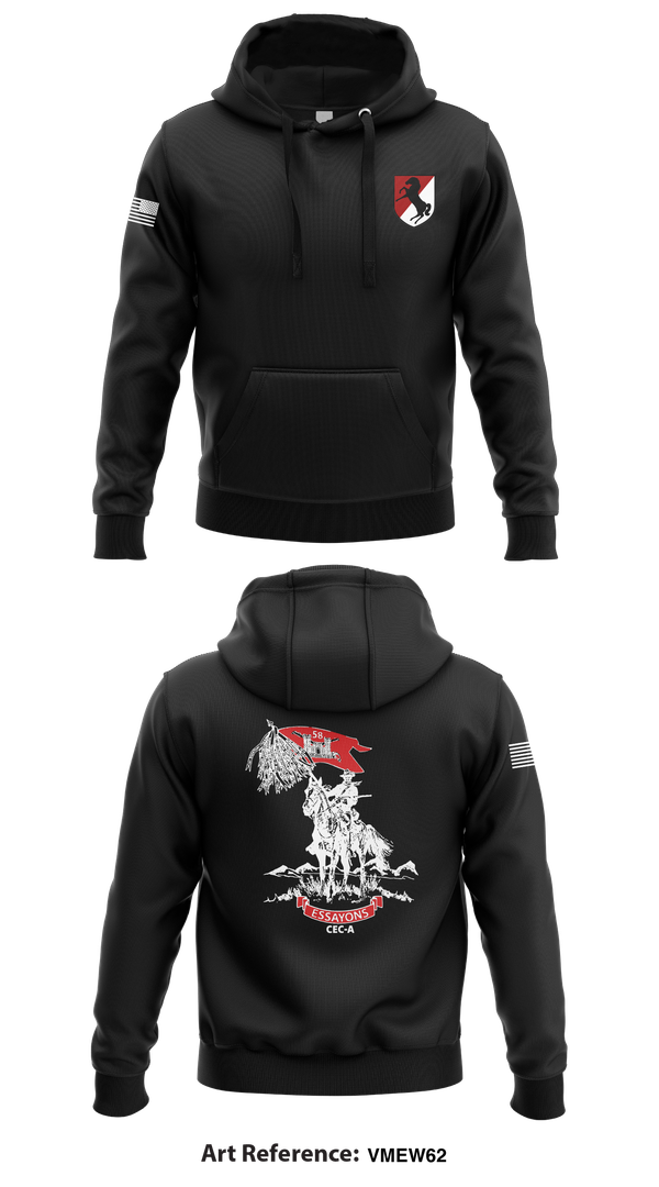 Hoodie, 58th CEC-A, Army, Teamtime, Team time, sublimation, custom sports apparel, team uniforms, spirit wear, spiritwear, sports uniforms, custom shirts, team store, custom team store, fundraiser sports, apparel fundraiser