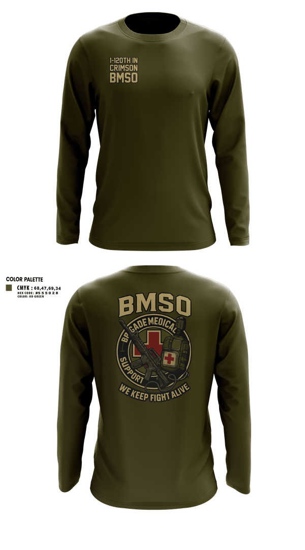Long Sleeve Performance Shirt, 1-120th IN Crimson, National Guard, Teamtime, Team time, sublimation, custom sports apparel, team uniforms, spirit wear, spiritwear, sports uniforms, custom shirts, team store, custom team store, fundraiser sports, apparel fundraiser