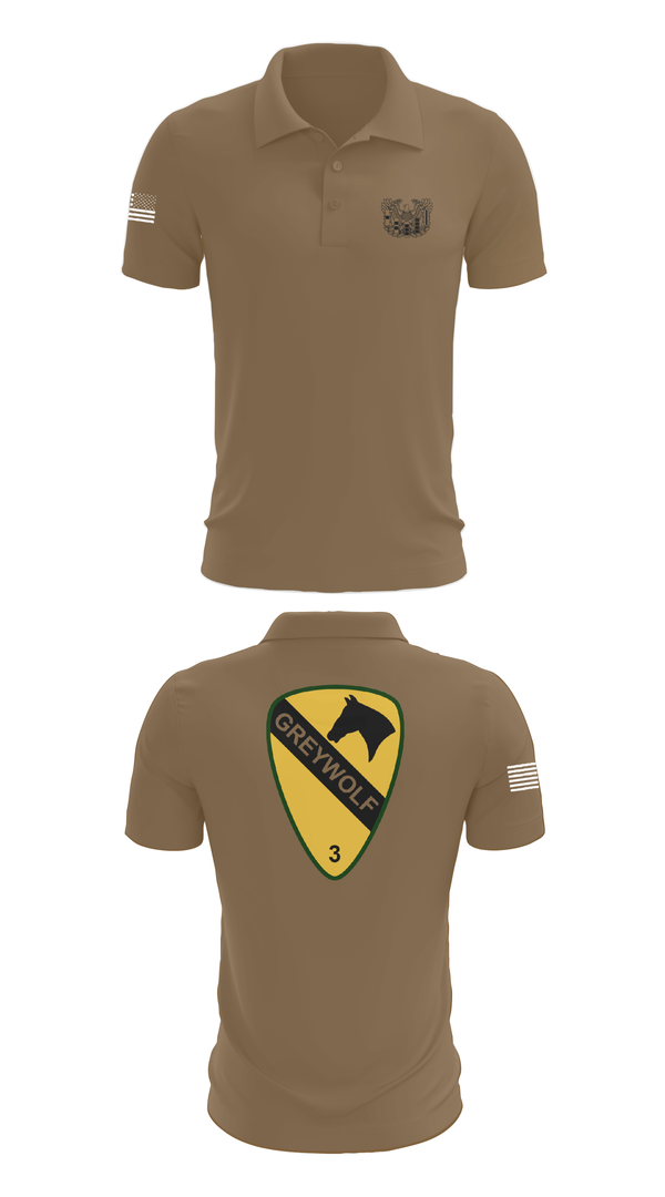 Short Sleeve Performance Polo, 1st cav Div 3abct, , Teamtime, Team time, sublimation, custom sports apparel, team uniforms, spirit wear, spiritwear, sports uniforms, custom shirts, team store, custom team store, fundraiser sports, apparel fundraiser