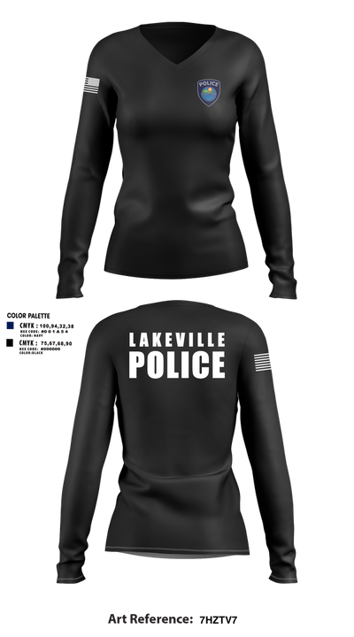 Lakeville Police Department 60717822 Women's Long Sleeve V-neck Shirt - 8