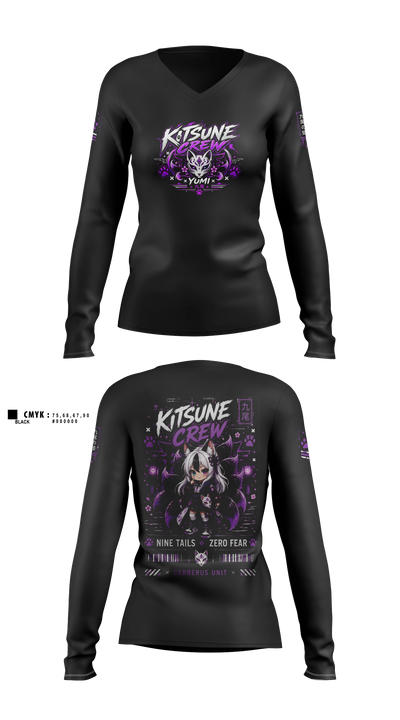 C.s.nine tails 19400967 Women's Long Sleeve V-neck Shirt - 5