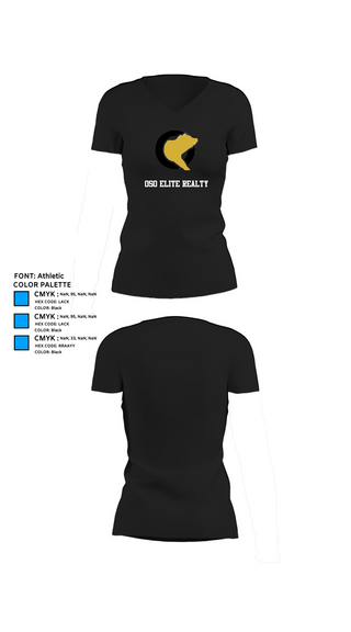 Womens Short Sleeve Vneck Shirt, OSO Elite Realty, , Teamtime, Team time, sublimation, custom sports apparel, team uniforms, spirit wear, spiritwear, sports uniforms, custom shirts, team store, custom team store, fundraiser sports, apparel fundraiser
