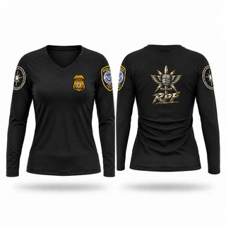 Womens Long Sleeve Vneck Shirt, Rapid Protection Force, Police, Teamtime, Team time, sublimation, custom sports apparel, team uniforms, spirit wear, spiritwear, sports uniforms, custom shirts, team store, custom team store, fundraiser sports, apparel fundraiser