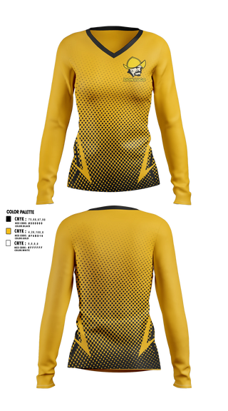 Womens Long Sleeve Vneck Shirt, Don Lugo, Track & Field, Teamtime, Team time, sublimation, custom sports apparel, team uniforms, spirit wear, spiritwear, sports uniforms, custom shirts, team store, custom team store, fundraiser sports, apparel fundraiser