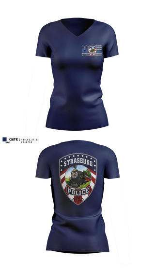 Womens Short Sleeve Vneck Shirt, Strasburg Police, Police, Teamtime, Team time, sublimation, custom sports apparel, team uniforms, spirit wear, spiritwear, sports uniforms, custom shirts, team store, custom team store, fundraiser sports, apparel fundraiser