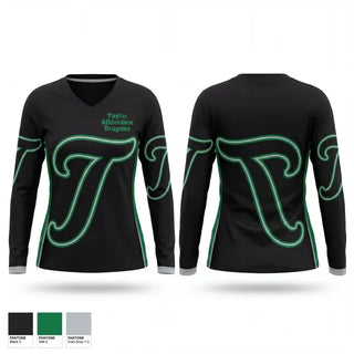 Womens Long Sleeve Vneck Shirt, Taylor Allderdice Dragons, Softball, Teamtime, Team time, sublimation, custom sports apparel, team uniforms, spirit wear, spiritwear, sports uniforms, custom shirts, team store, custom team store, fundraiser sports, apparel fundraiser