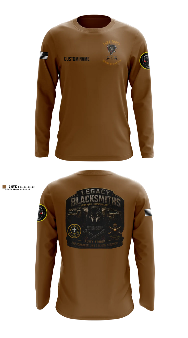 Long Sleeve Performance Shirt, Legacy 3/2 Fury Troop, Army, Teamtime, Team time, sublimation, custom sports apparel, team uniforms, spirit wear, spiritwear, sports uniforms, custom shirts, team store, custom team store, fundraiser sports, apparel fundraiser
