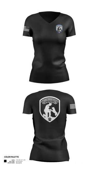 Womens Short Sleeve Vneck Shirt, Police Helping Paws, , Teamtime, Team time, sublimation, custom sports apparel, team uniforms, spirit wear, spiritwear, sports uniforms, custom shirts, team store, custom team store, fundraiser sports, apparel fundraiser