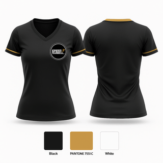 Womens Short Sleeve Vneck Shirt, Speed Training Co., Track & Field, Teamtime, Team time, sublimation, custom sports apparel, team uniforms, spirit wear, spiritwear, sports uniforms, custom shirts, team store, custom team store, fundraiser sports, apparel fundraiser