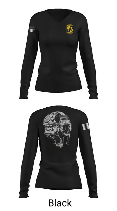 Gorilla battalion 60228867 Women's Long Sleeve V-neck Shirt - 37