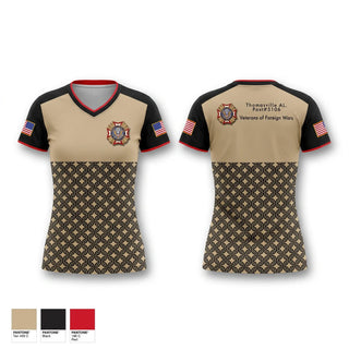 Womens Short Sleeve Vneck Shirt, V F W  Thomasville # 5106, , Teamtime, Team time, sublimation, custom sports apparel, team uniforms, spirit wear, spiritwear, sports uniforms, custom shirts, team store, custom team store, fundraiser sports, apparel fundraiser