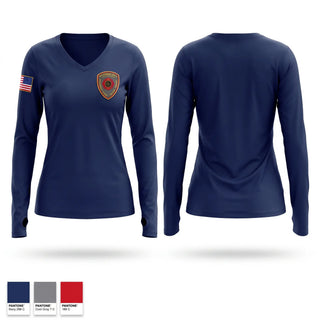 Womens Long Sleeve Vneck Shirt, Otterbein Area Volunteer Fire and Rescue, Fire Department, Teamtime, Team time, sublimation, custom sports apparel, team uniforms, spirit wear, spiritwear, sports uniforms, custom shirts, team store, custom team store, fundraiser sports, apparel fundraiser