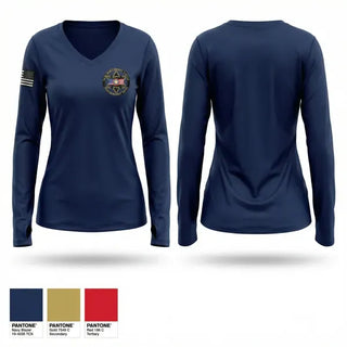 Womens Long Sleeve Vneck Shirt, Tulsa county Sheriff, Police, Teamtime, Team time, sublimation, custom sports apparel, team uniforms, spirit wear, spiritwear, sports uniforms, custom shirts, team store, custom team store, fundraiser sports, apparel fundraiser