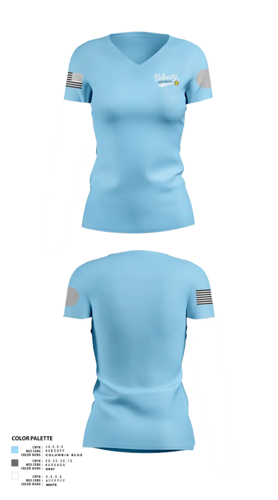 Velocity 934285 Women's Short Sleeve V-neck Shirt - 21