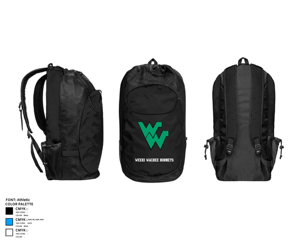 Gear Bag, Weeki Wachee Hornets, Women's Soccer, Teamtime, Team time, sublimation, custom sports apparel, team uniforms, spirit wear, spiritwear, sports uniforms, custom shirts, team store, custom team store, fundraiser sports, apparel fundraiser