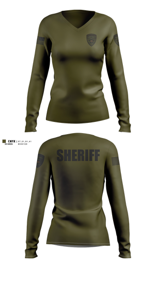 Womens Long Sleeve Vneck Shirt, Fannin county  sheriff’s office, Police, Teamtime, Team time, sublimation, custom sports apparel, team uniforms, spirit wear, spiritwear, sports uniforms, custom shirts, team store, custom team store, fundraiser sports, apparel fundraiser