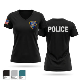 Womens Short Sleeve Vneck Shirt, Addis Police Department, Police, Teamtime, Team time, sublimation, custom sports apparel, team uniforms, spirit wear, spiritwear, sports uniforms, custom shirts, team store, custom team store, fundraiser sports, apparel fundraiser