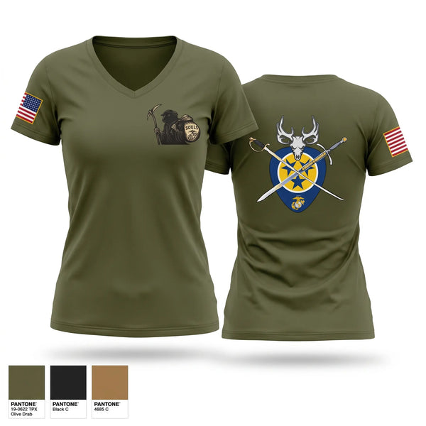 Womens Short Sleeve Vneck Shirt, RSS CLARKSVILLE/PCS DICKSON, Marines, Teamtime, Team time, sublimation, custom sports apparel, team uniforms, spirit wear, spiritwear, sports uniforms, custom shirts, team store, custom team store, fundraiser sports, apparel fundraiser
