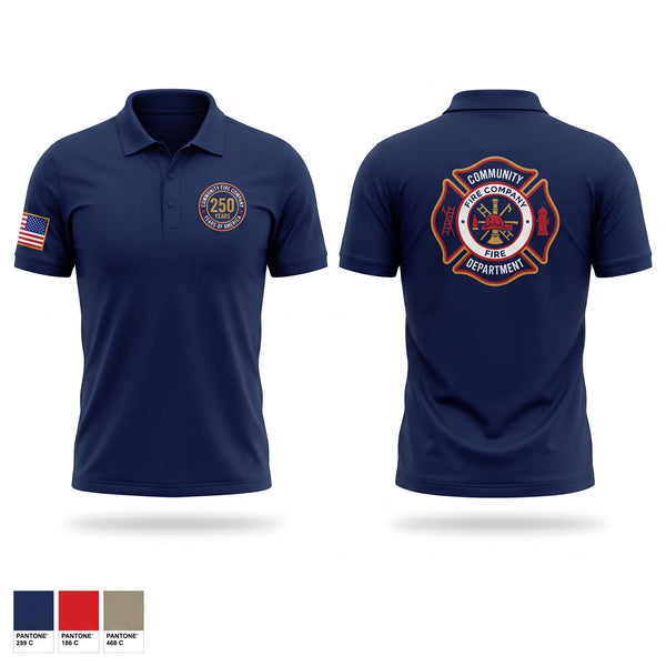 Short Sleeve Performance Polo, Community Fire Company, Fire Department, Teamtime, Team time, sublimation, custom sports apparel, team uniforms, spirit wear, spiritwear, sports uniforms, custom shirts, team store, custom team store, fundraiser sports, apparel fundraiser