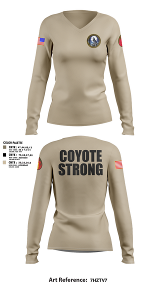Womens Long Sleeve Vneck Shirt, FHL Garrison 2, , Teamtime, Team time, sublimation, custom sports apparel, team uniforms, spirit wear, spiritwear, sports uniforms, custom shirts, team store, custom team store, fundraiser sports, apparel fundraiser