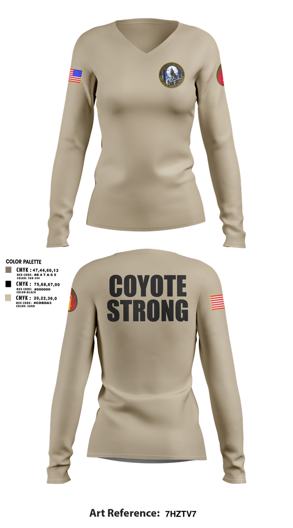 Womens Long Sleeve Vneck Shirt, FHL Garrison 2, , Teamtime, Team time, sublimation, custom sports apparel, team uniforms, spirit wear, spiritwear, sports uniforms, custom shirts, team store, custom team store, fundraiser sports, apparel fundraiser