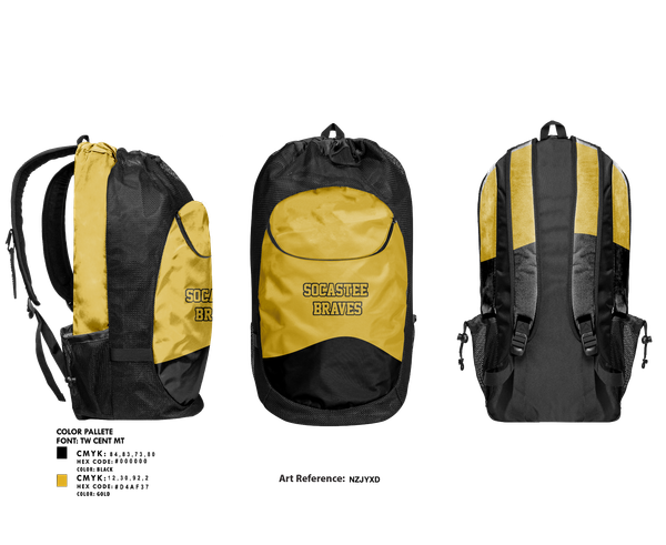 Gear Bag, Socastee Braves, Track & Field, Teamtime, Team time, sublimation, custom sports apparel, team uniforms, spirit wear, spiritwear, sports uniforms, custom shirts, team store, custom team store, fundraiser sports, apparel fundraiser