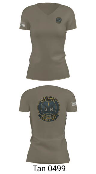 Womens Short Sleeve Vneck Shirt, USS TRIPOLI, , Teamtime, Team time, sublimation, custom sports apparel, team uniforms, spirit wear, spiritwear, sports uniforms, custom shirts, team store, custom team store, fundraiser sports, apparel fundraiser