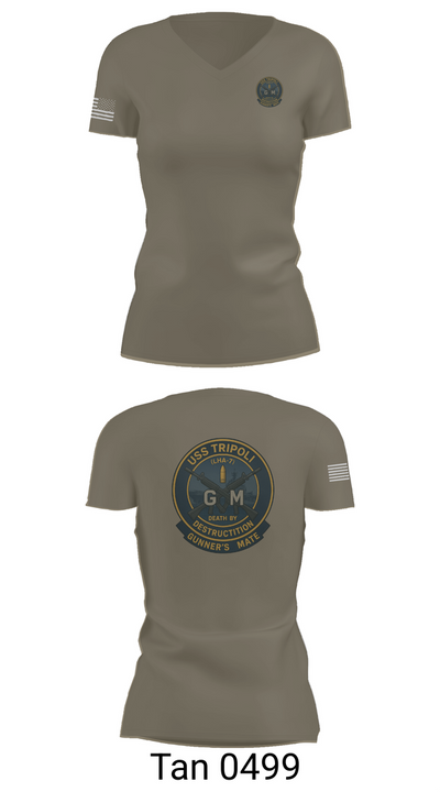 USS TRIPOLI 21275636 Women's Short Sleeve V-neck Shirt - 65