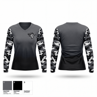 Houston Outlaws 62598113 Women's Long Sleeve V-neck Shirt - 1