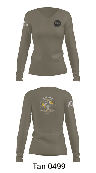 Womens Long Sleeve Vneck Shirt, 92F ALC, National Guard, Teamtime, Team time, sublimation, custom sports apparel, team uniforms, spirit wear, spiritwear, sports uniforms, custom shirts, team store, custom team store, fundraiser sports, apparel fundraiser