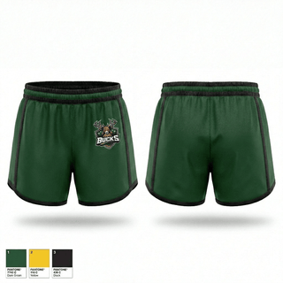 Womens Shorts, Bucks, Men's Basketball, Teamtime, Team time, sublimation, custom sports apparel, team uniforms, spirit wear, spiritwear, sports uniforms, custom shirts, team store, custom team store, fundraiser sports, apparel fundraiser