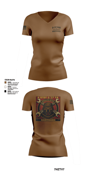 Womens Short Sleeve Vneck Shirt, 6-37 Field Artillery, Army, Teamtime, Team time, sublimation, custom sports apparel, team uniforms, spirit wear, spiritwear, sports uniforms, custom shirts, team store, custom team store, fundraiser sports, apparel fundraiser