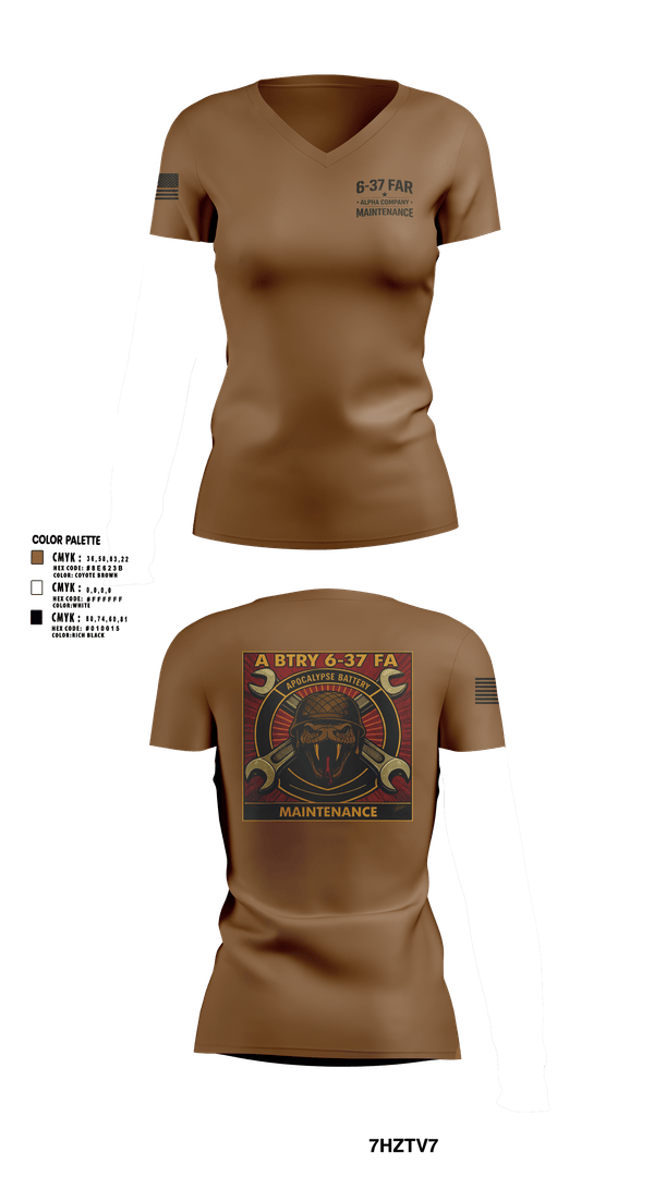 Womens Short Sleeve Vneck Shirt, 6-37 Field Artillery, Army, Teamtime, Team time, sublimation, custom sports apparel, team uniforms, spirit wear, spiritwear, sports uniforms, custom shirts, team store, custom team store, fundraiser sports, apparel fundraiser