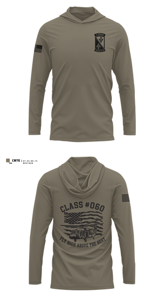 Long Sleeve Performance Shirt with hood, 1-222nd Aviation Regiment, Army, Teamtime, Team time, sublimation, custom sports apparel, team uniforms, spirit wear, spiritwear, sports uniforms, custom shirts, team store, custom team store, fundraiser sports, apparel fundraiser