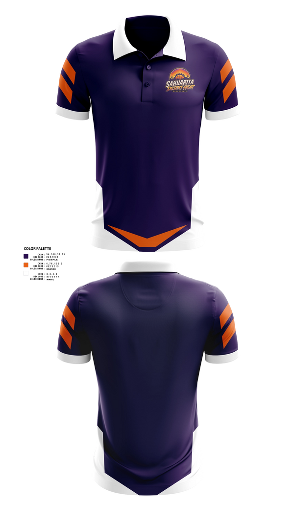 Short Sleeve Performance Polo, Sahuarita Desert Heat, Men's Basketball, Teamtime, Team time, sublimation, custom sports apparel, team uniforms, spirit wear, spiritwear, sports uniforms, custom shirts, team store, custom team store, fundraiser sports, apparel fundraiser