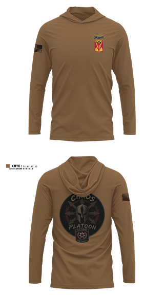 Long Sleeve Hooded Sun Shirt, D-2 CTF Defender, Army, Teamtime, Team time, sublimation, custom sports apparel, team uniforms, spirit wear, spiritwear, sports uniforms, custom shirts, team store, custom team store, fundraiser sports, apparel fundraiser