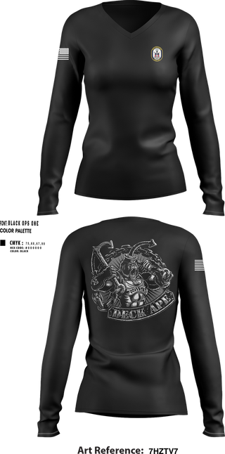 Womens Long Sleeve Vneck Shirt, DDG 103 OD, , Teamtime, Team time, sublimation, custom sports apparel, team uniforms, spirit wear, spiritwear, sports uniforms, custom shirts, team store, custom team store, fundraiser sports, apparel fundraiser