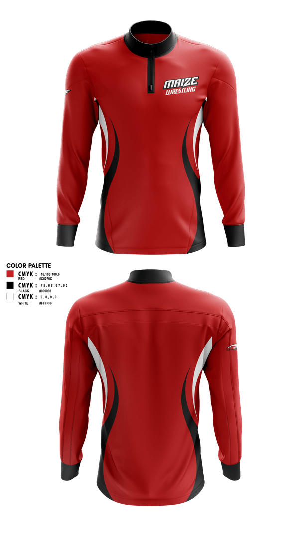 Quarter Zip Jacket, Maize, Wrestling, Teamtime, Team time, sublimation, custom sports apparel, team uniforms, spirit wear, spiritwear, sports uniforms, custom shirts, team store, custom team store, fundraiser sports, apparel fundraiser