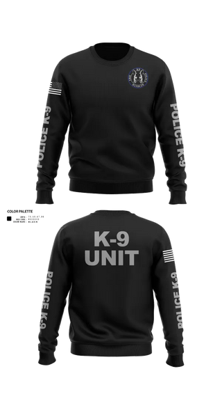Crew Neck Sweatshirt, EPD K-9, Police, Teamtime, Team time, sublimation, custom sports apparel, team uniforms, spirit wear, spiritwear, sports uniforms, custom shirts, team store, custom team store, fundraiser sports, apparel fundraiser