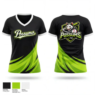 Possums 95989778 Women's Short Sleeve V-neck Shirt - 1
