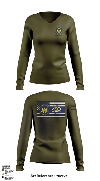 MSHP Class 120 57992195 Women's Long Sleeve V-neck Shirt - 5